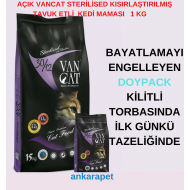 Vancat Sterilised Tavuklu Kısırlaştırılmış Kedi Maması 1 Kg AÇIK