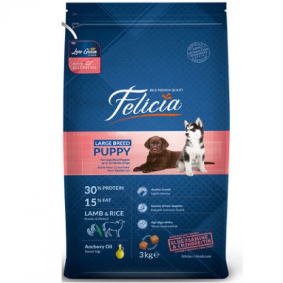 Felicia Large Breed Puppy Düşük Tahıllı Köpek Maması 3 Kg Felicia Large Breed Puppy Düşük Tahıllı Köpek Maması 3 Kg