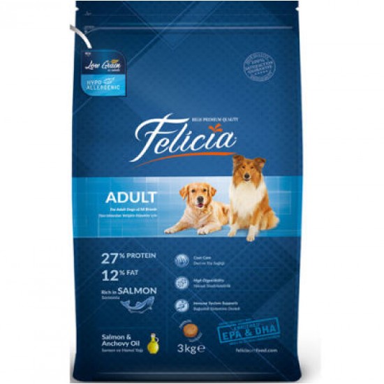Felicia Adult Somonlu Düşük Tahıllı Balıklı Kopek Maması 3 Kg Felicia Adult Somonlu Düşük Tahıllı Balıklı Kopek Maması 3 Kg