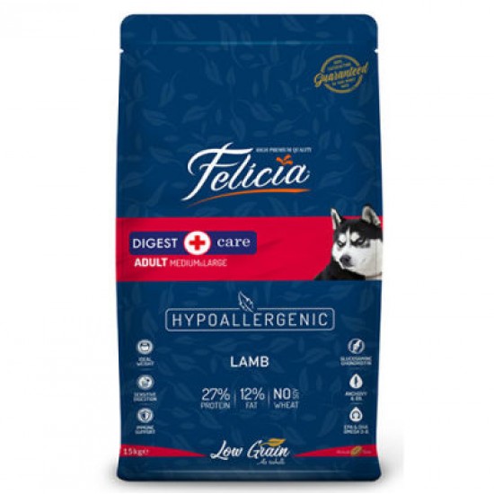 Felicia Kuzu Etli Düşük Tahıllı Yetişkin Köpek Maması 15 kg Felicia Kuzu Etli Düşük Tahıllı Yetişkin Köpek Maması 15 kg