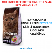 Pro Choice Pro 38 Kitten Kuzu Etli Yavru Kedi Maması 1 Kg AÇIK